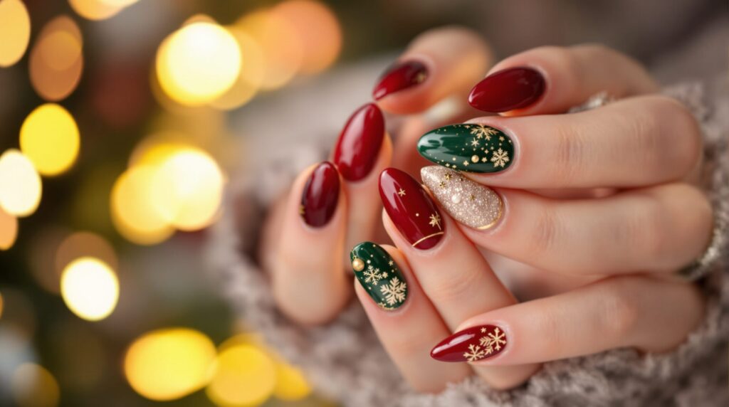 uñas navidad elegantes