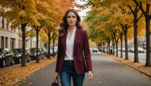 blazer burdeos